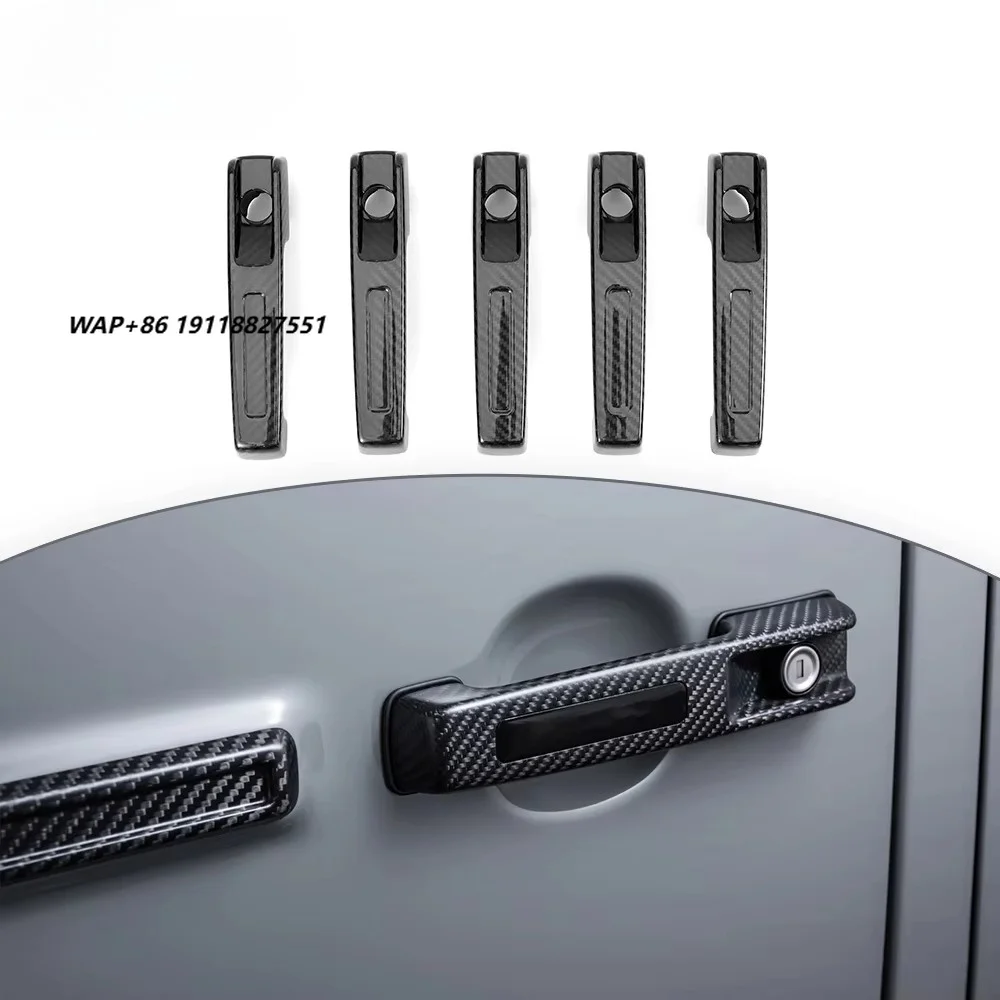 

G Class W463 W464 Dry Carbon Fiber Grooved Car Door Handle Cover 5 Pieces Glossy or Matt Black