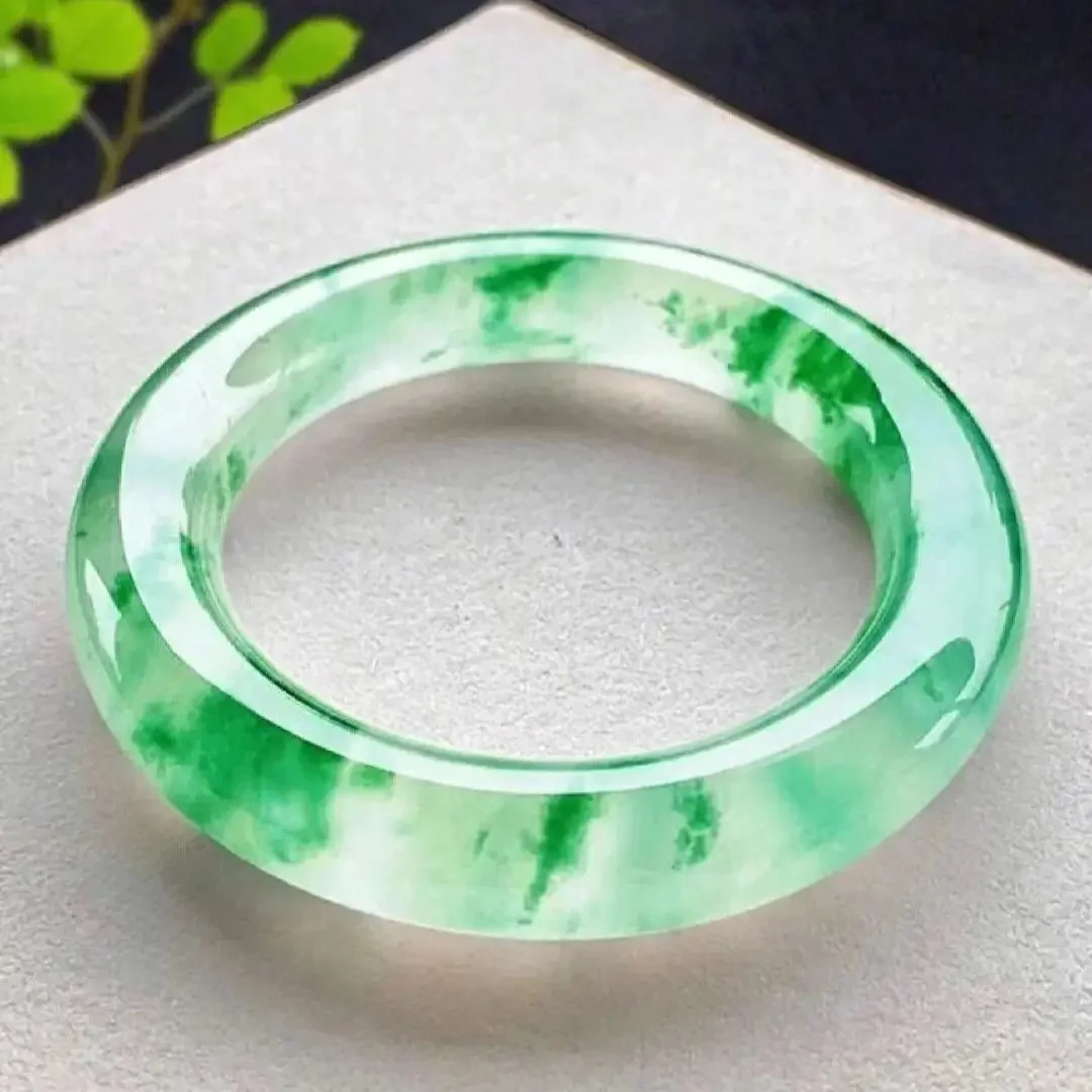 

Internet celebrity jade bracelet real species Dulong bracelet floating flower jade bracelet Myanmar jadeite