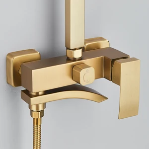 Wallwasserfall -Wasserhahn, in Gold gebürstet, 3 in 1 Duschsystem, rotierende Schnabel, Badezimmer -Kits, 3 -Way -Mixer 6 Hauptverkauf Tippen Sie auf Gold gebürstet - №6