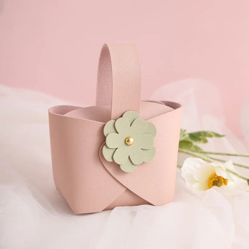 

20 PCS Leather Small Flower Bag Can Be Portable Candy Box Creative Wedding Party Gift Box Birthday Decoration Packaging Bags