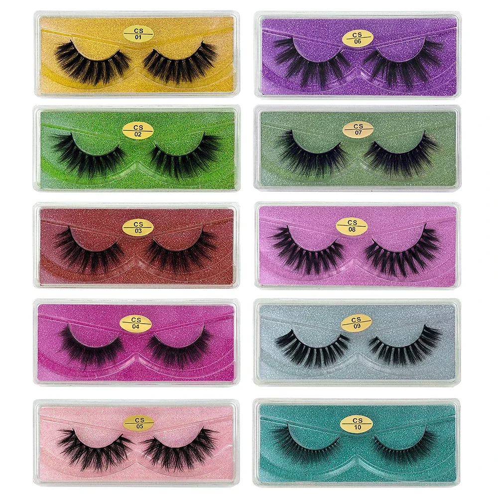 3D Mink Lashes Bulk Wholesale 10 Pairs Natural Fluffy Wispy False Eyelashes Pack Makeup Soft Thick Fake Eyelash Bulk