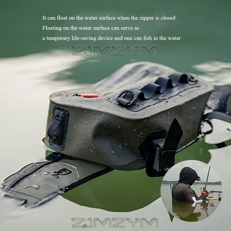 

Large Capacity Fishing Bag Multifunctional Fishing Tackle Crossbody Bag Waterproof Lures Bag Temporary Life-saving Equipment