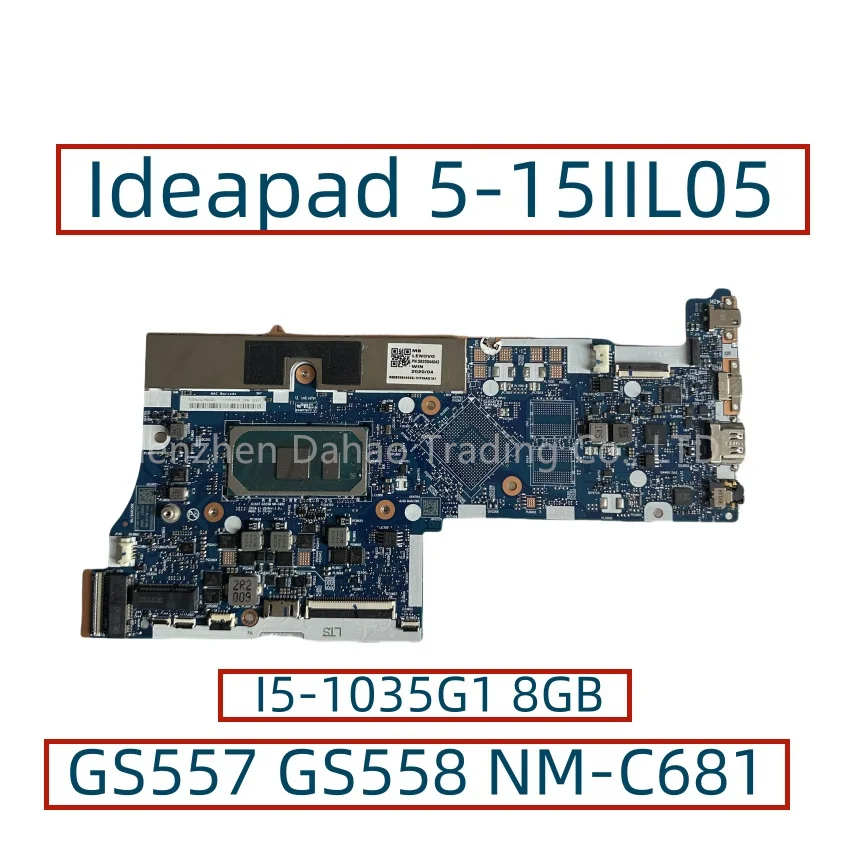 GS557 GS558 NM-C681 For Lenovo Ideapad 5-15IIL05 Laptop Motherboard With I5-1035G1 CPU 8GB-RAM