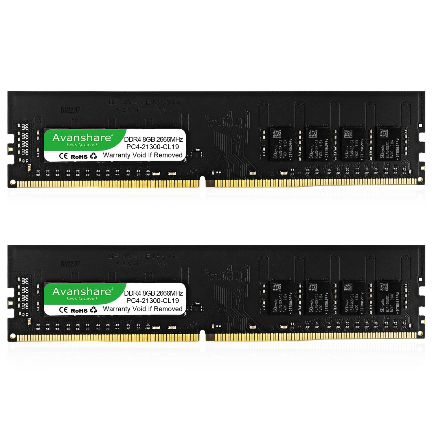 Avanshare Ram Memoria DDR4 16GB 8GB 4GB 2400MHz 2666MHz 3200MHz For Desktop Computer Gaming Rams 10Pcs