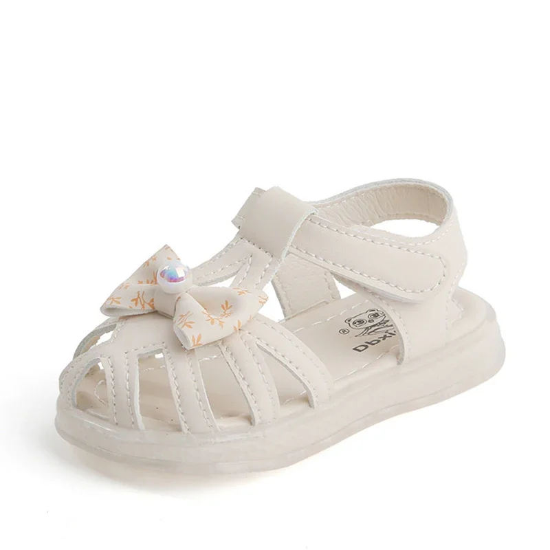 Sandalias de suela suave para bebé, zapatos de playa con punta cerrada, Princesa, novedad de verano