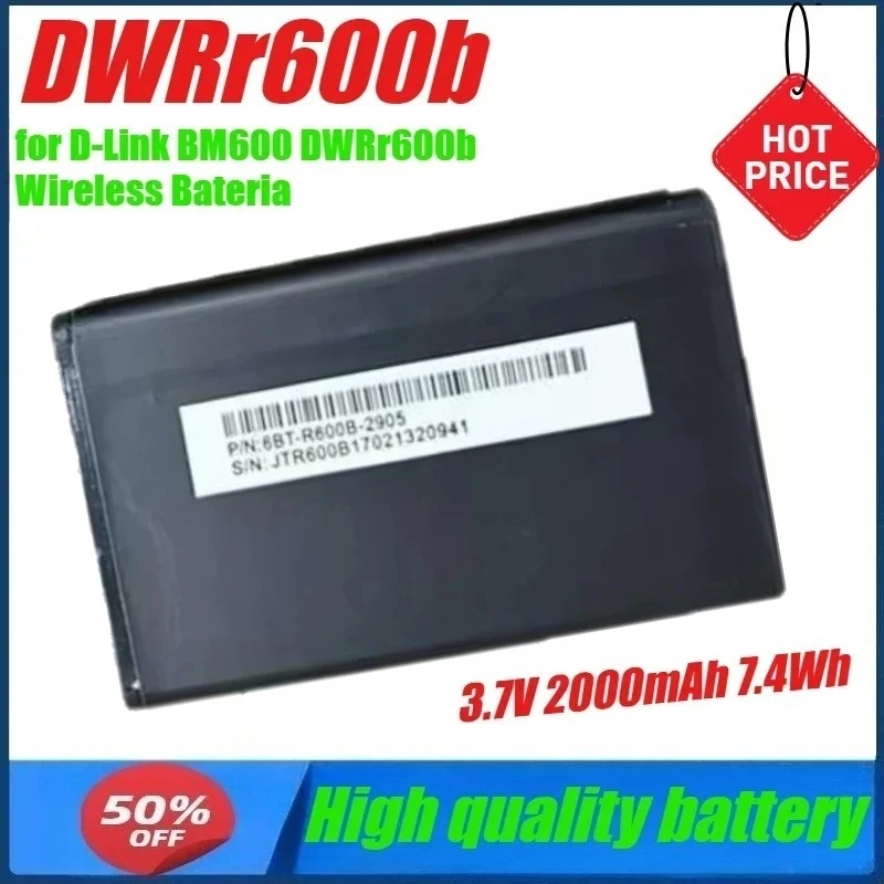 

DWRr600b 3,7 В 2000 мАч 7,4 Втч Сменный аккумулятор для беспроводной батареи D-Link BM600 DWRr600b