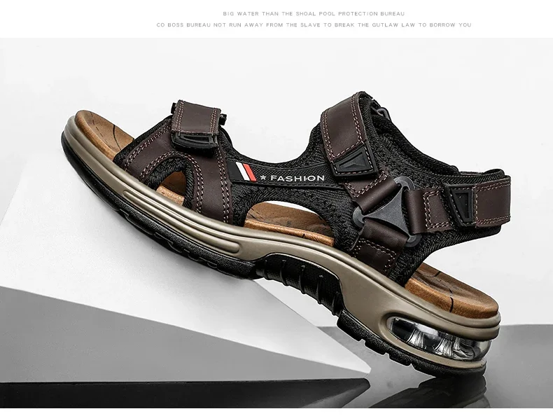 Neue Sommer Echtes Leder Männer Sandalen Mode-Design Atmungsaktive Casual Schuhe Männer Weichen Boden Outdoor Strand Sandalen Große Größe 46 – Detail 26