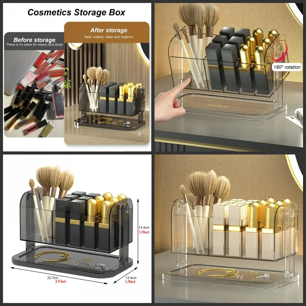 White New Drawer Makeup Storage Box Dormitory Finishing Plastic Shelf Cosmetics Skin Care Dressing Table Desktop image 4