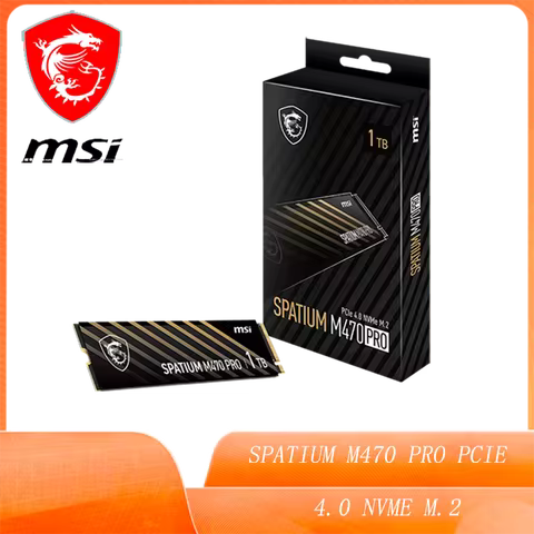 MSI SPATIUM M470 PRO PCIe 4.0 NVMe M.2 2280 1TB PCI-Express 4.0 x4 3D NAND Internal Solid State Drive