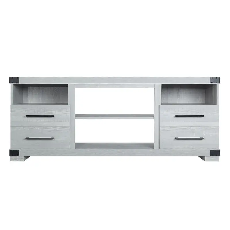 

Gray 60 Inch TV Stand - Modern Entertainment Center for Living Room with Storage Shelves