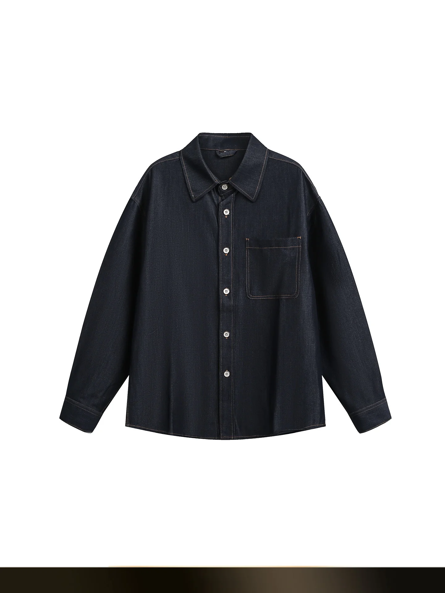 

Retro American Washed Denim Workwear Shirt Loose Casual Outerwear Cotton Long Sleeve Button up for Men And Women