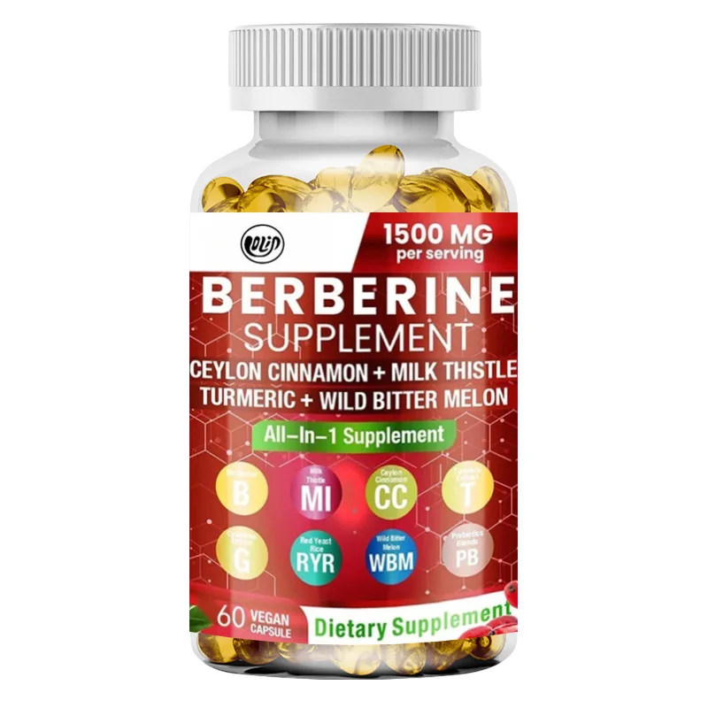 Berberine Supplement with Ceylon Cinnamon - Bitter Gourd - Red Yeast Rice, 60 Non GMO and Gluten Free Capsules