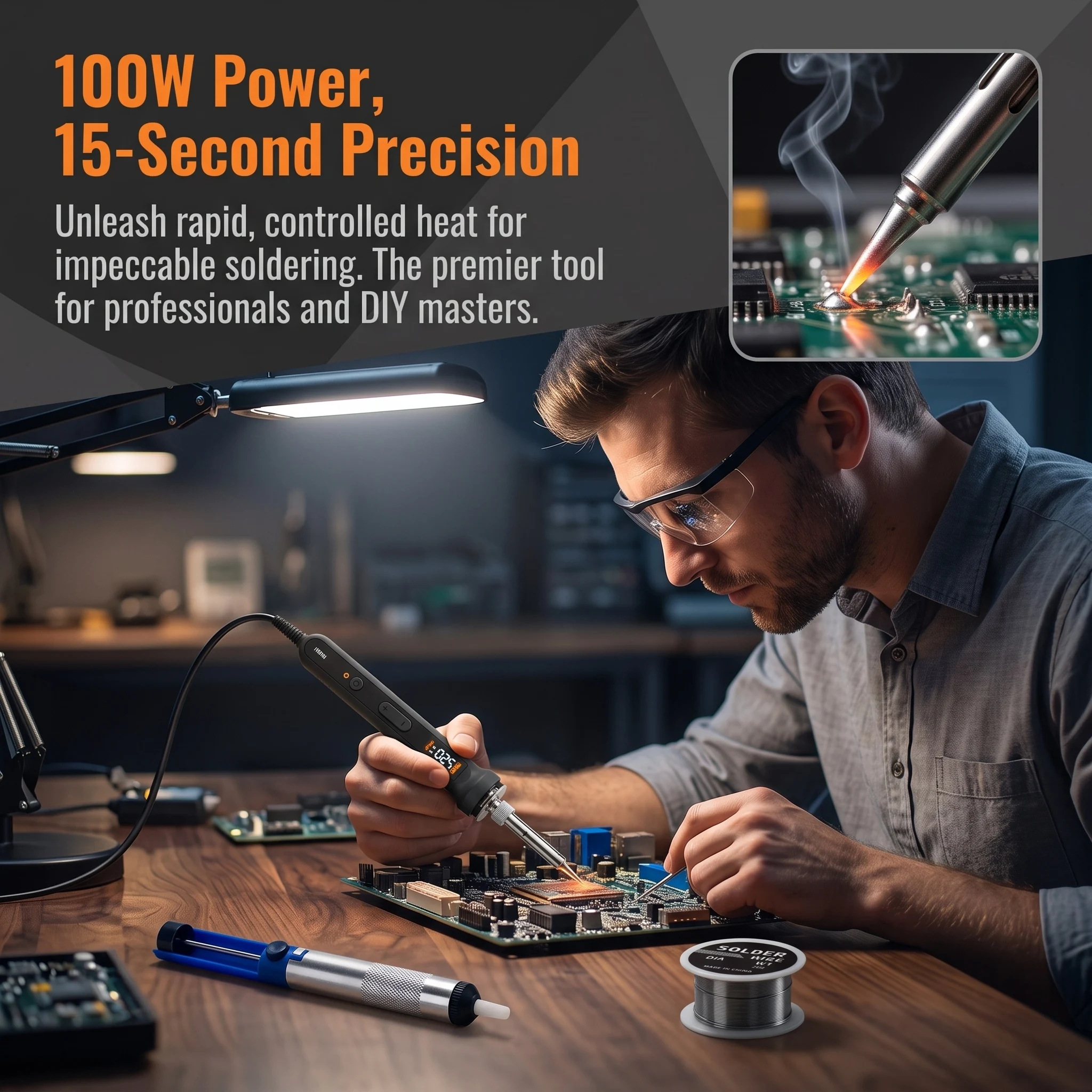 100W Digital Soldering Iron Ki - огляд і ціна Diy Electronics Circuits