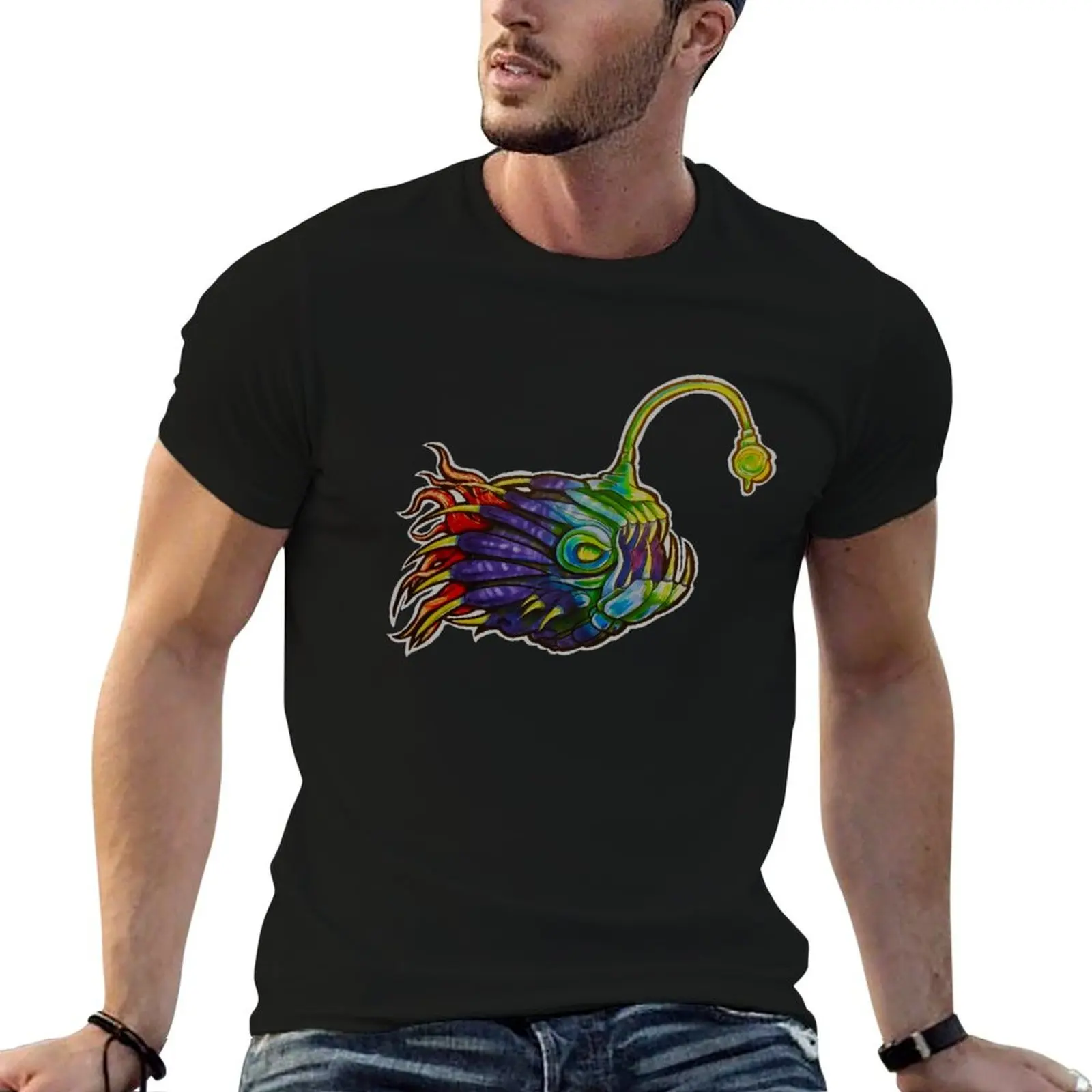 Outer Wilds Alien Anglerfish T-Shirt Simple Solid Color Crew Neck Tee