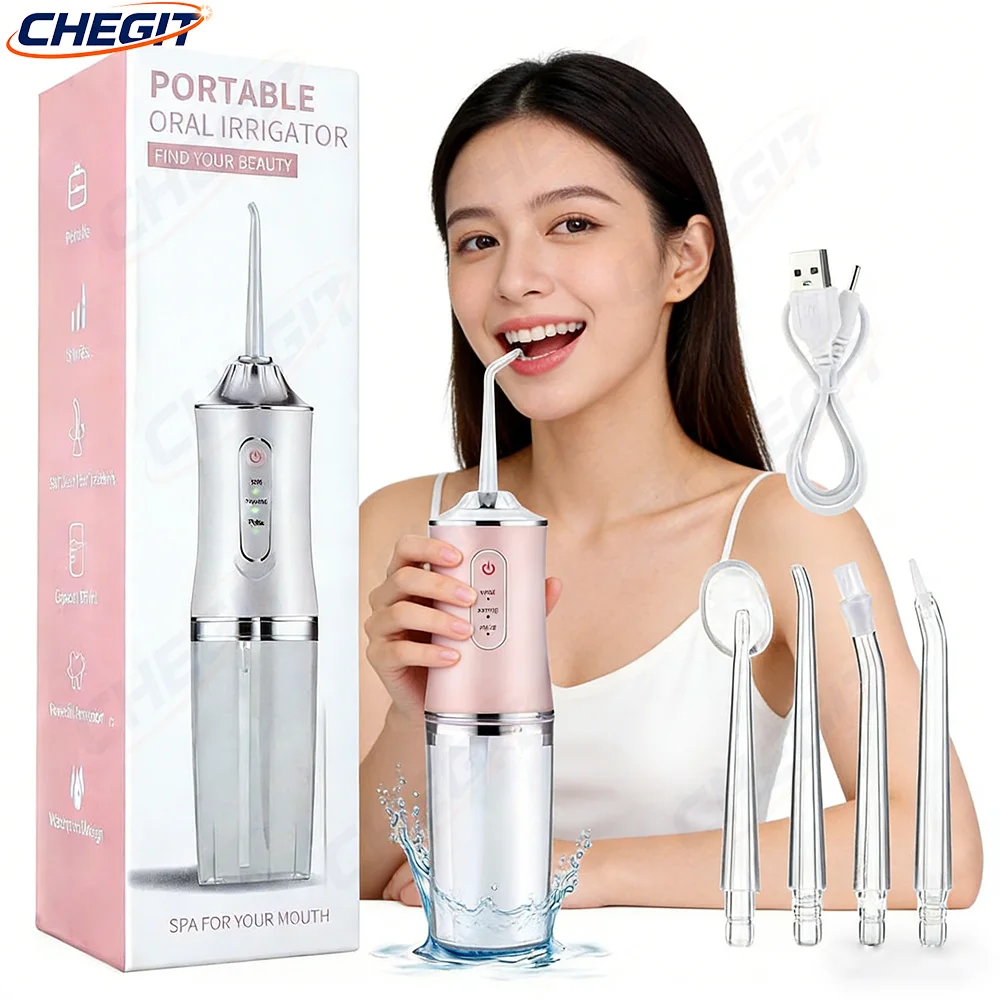 

Portable Smart Electric Oral Irrigator Water Flosser 4 Jets 3 Modes Rechargeable Dental Water Jet Irrigator Dental Teeth Cleaner
