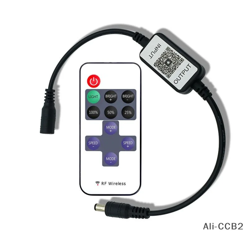 1 Set LED Monochroom Lichtstrip Draadloze Bluetooth Dimcontroller DC5-24V 11-toets Mini Bluetooth Monochroom Controller