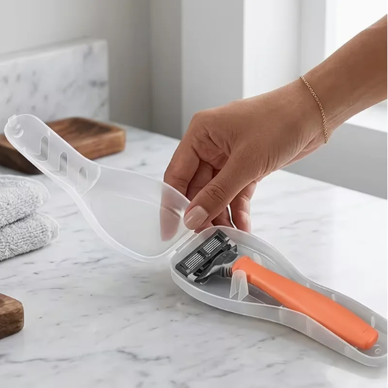 Transparent shaving kit box, travel portable shaving kit storage box, dust-proof shaving kit storage - view 6