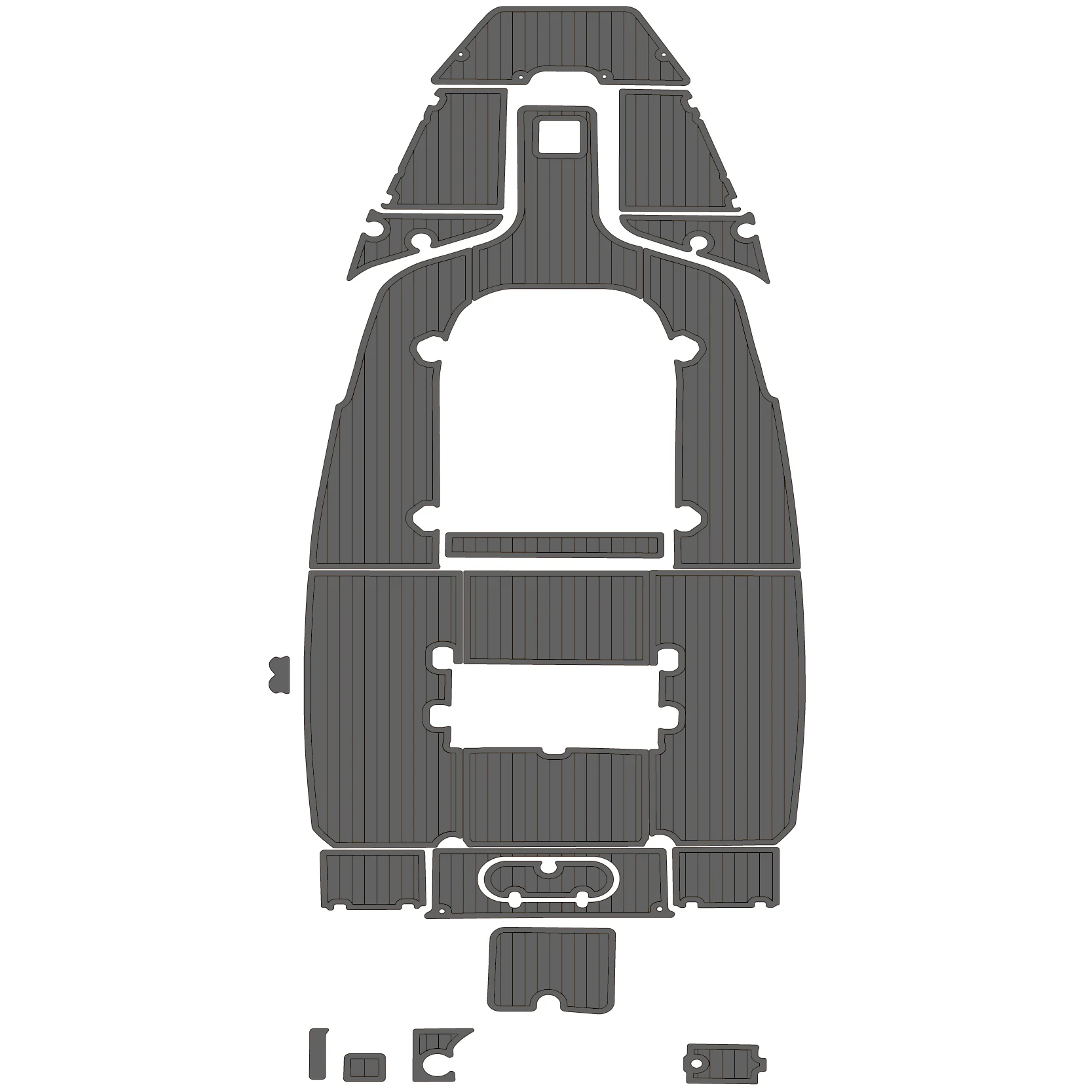2023-2024 キーウェスト 219 FS クルーザー スイミングプラットフォーム コックピットマット EVA チーク風 デッキマット クルーズデッキ 防水フロアマット 自己粘着