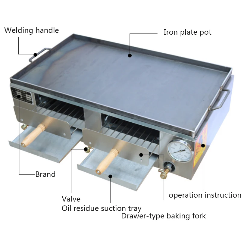 Gas-Fired Biscuit Oven Commercial Old Tongguan Chinese Hamburger Baking Egg Filling Cake Stall