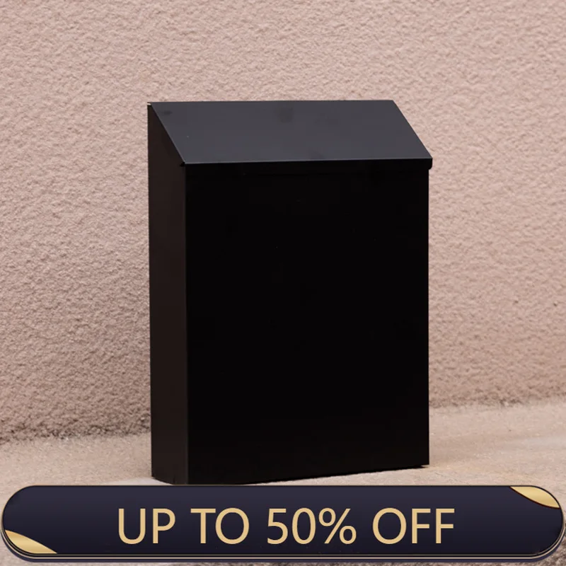 Wall Mount Mailbox Steel Cover Metal Drop Box Mail Box with Key Lock Dropbox with Slot for Envelope Home Office Business Decor
