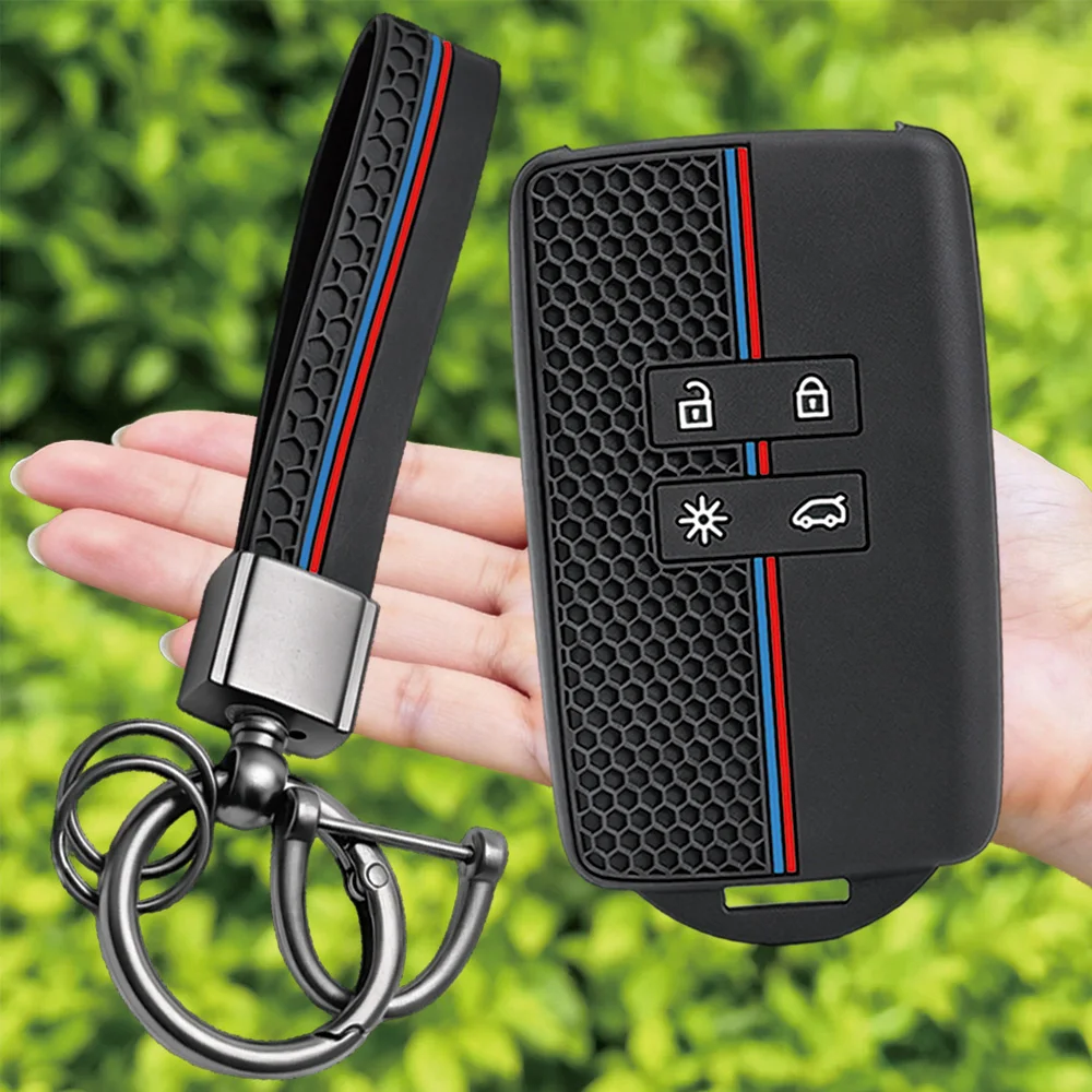 2026 Silicone Keychain For Renault Captur Koleos Kadjar Arkana Megane Dacia Duster Sandero Stepway Smart Car Key Cover Fob Case