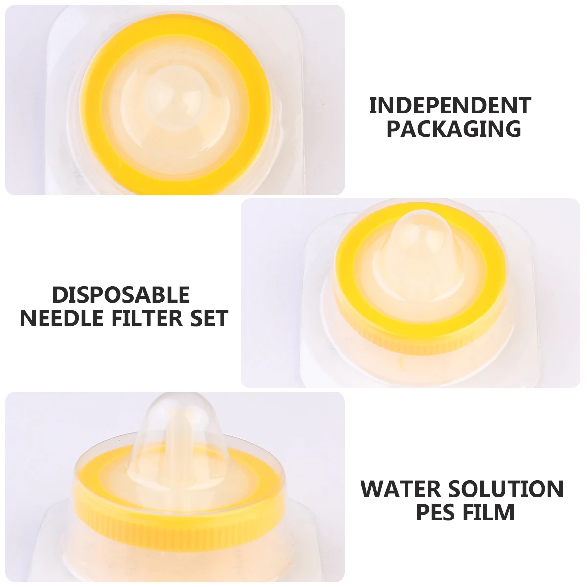 10pcs Needle Filter Kit Pes Membrane Sterile Individually Packed Aqueous Solutions Bacteria Removal Laboratory Filtration