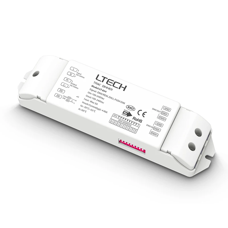 LT-834 DMX/DALI To Triac Phase-cut Dimming Module 4 Channel Controller LT-84A DMX/DALI To 0-10V Dimmer Dimming Module LTECH