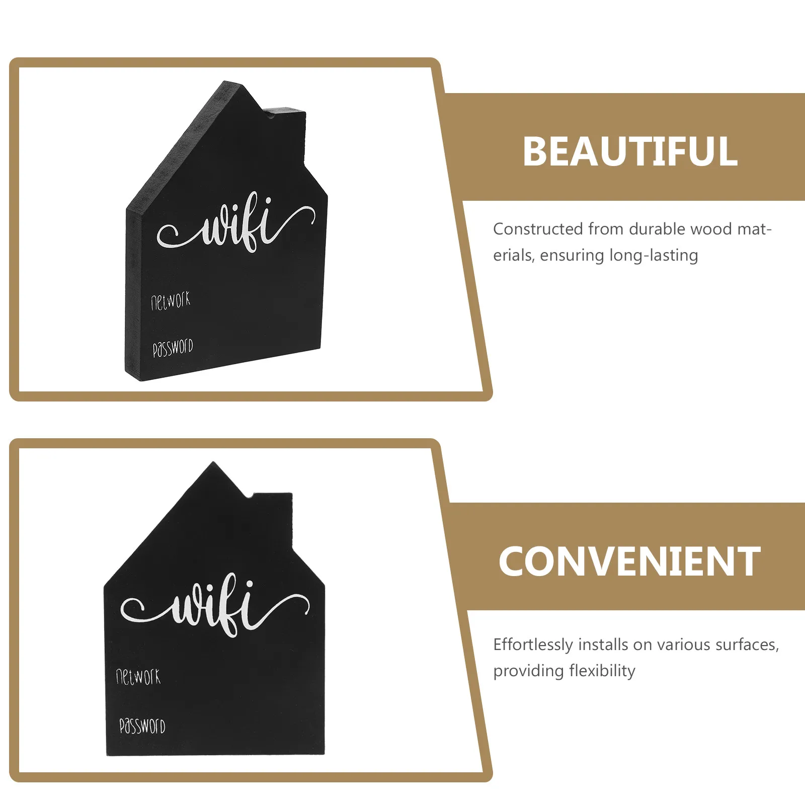 Wooden WiFi Password Sign Chalkboard Design for Stylish Functional Display in Restaurants Cafes Hotels Offices