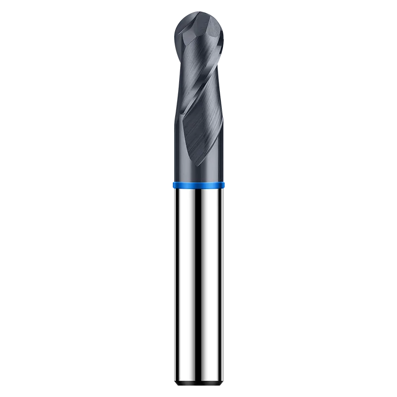 AZZKOR 2F Endmills cincin warna baja Tungsten pemotong penggilingan ujung bola karbida baja Tungsten untuk peralatan mekanik CNC TGB-HRC58