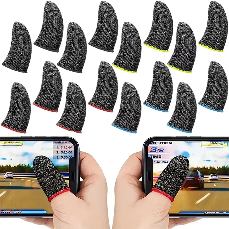 40 قطعة الهاتف المحمول فنجر الكفة الألياف لعبة الهاتف المحمول شاشة تعمل باللمس الألياف تنفس مقاومة للعرق المشي فنجر الكفة للاعبين