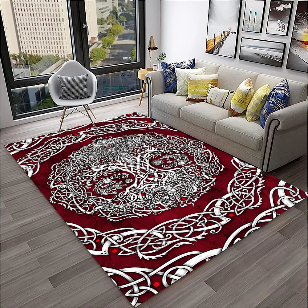 

Viking Norse Mythology Yggdrasil Tree of Life Carpet Rug for Living Room Bedroom Sofa Doormat Decor,Area Rug Non-slip Floor Mat