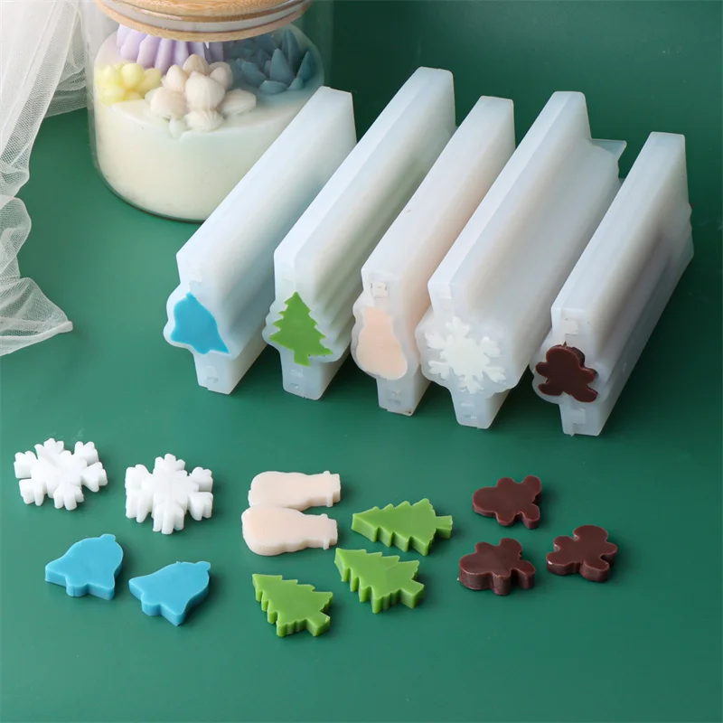 Seifenrohr-Silikonform mit Weihnachtsmotiv, DIY Schneemann, Schneeflocke, Glocke, Kugel, Baum, Designs, Seife, Schokolade, Kuchen, Basteln, Urlaubszubehör