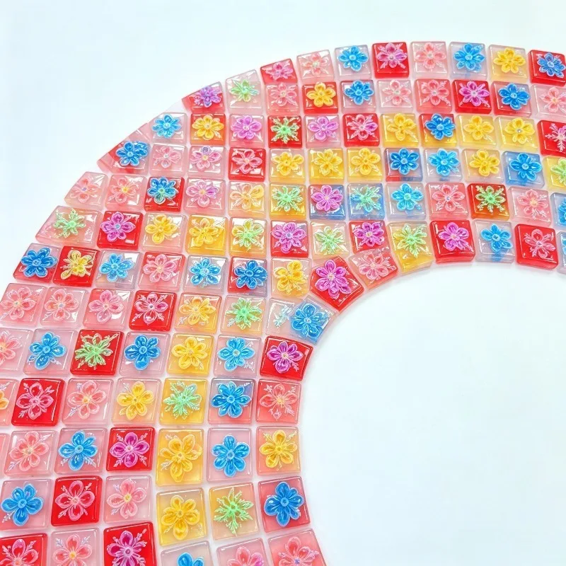 150/300g Glass Mosaic Decorative Pieces 3D Beautiful Mosaic Tiles in Various Colors And Patterns for Home Decor And Handcrafts