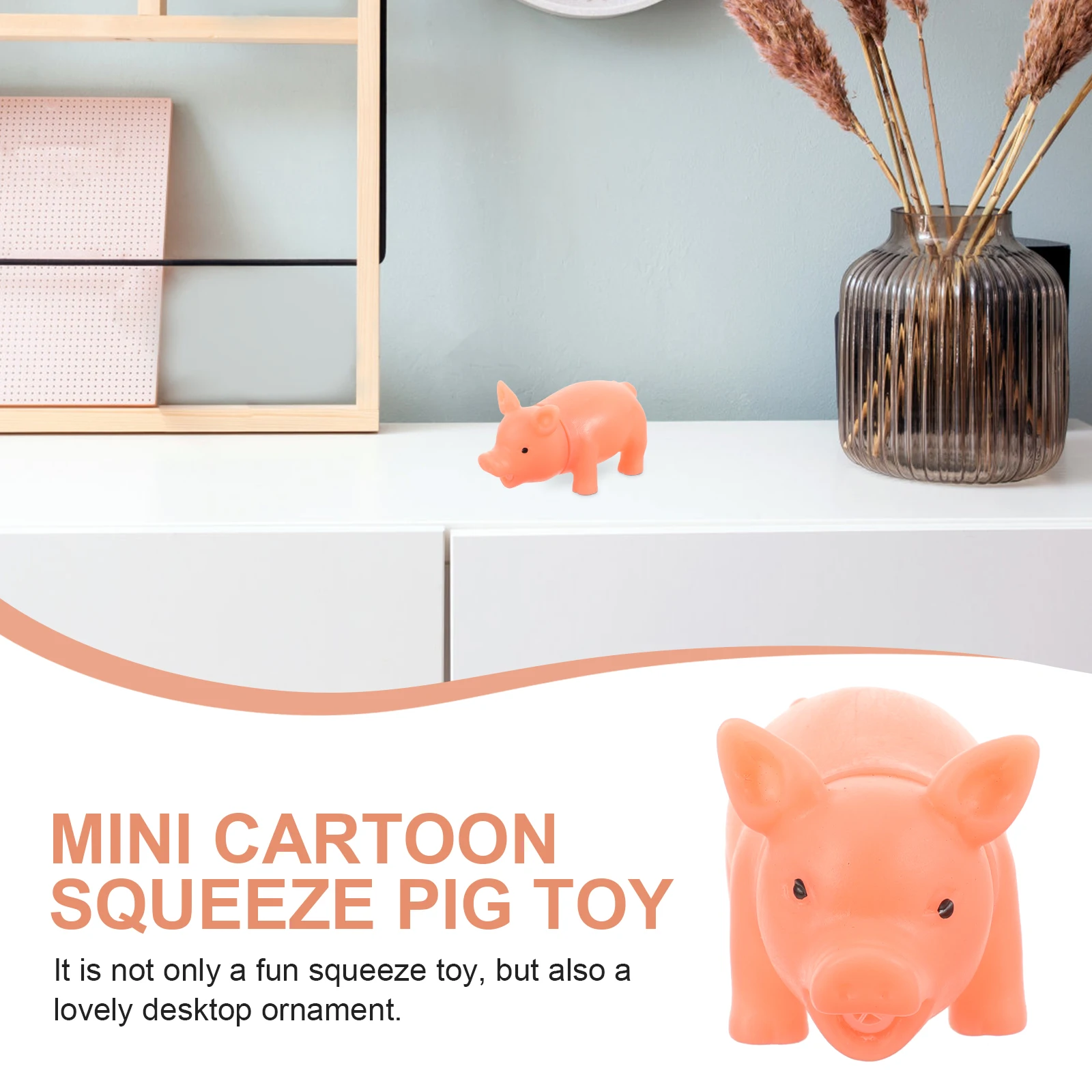 

5pcs Squeeze Pig Toy Stress Relief Mini Sound Fidget Fun Calming Non Toxic Plastic Venting Figurine Screaming Relaxation Game