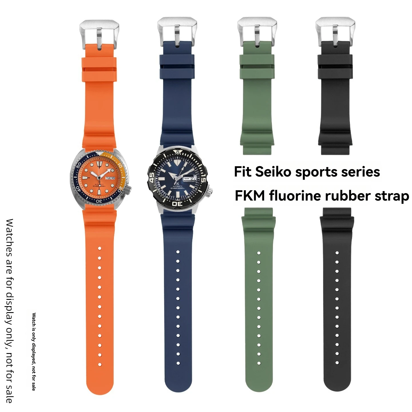 

Мягкий ремешок из фторэластомера (FKM), 22 мм для Seiko MarineMaster SBDX001 Tuna SBBN031 SKX007, водонепроницаемый ремешок для дайвинга с солнечной тунцом SNE497