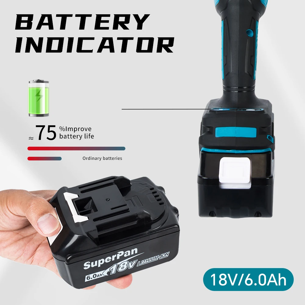 SuperPan Power Tools Rechargeable Machine, Rebarbadora e máquina de corte, Ferramentas elétricas para Makita Battery Tool