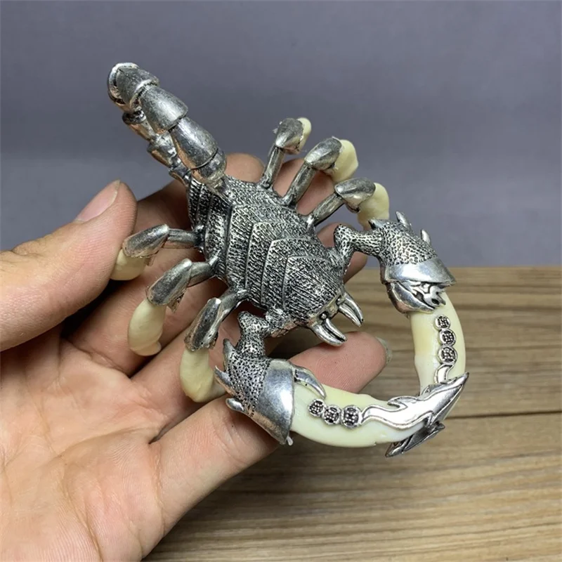 Little Fairy/ Tibetan Silver Inlaid Dog Tooth Scorpion Necklace Pendant Fashion Jewelry Accessories Men And Women Couple Gift