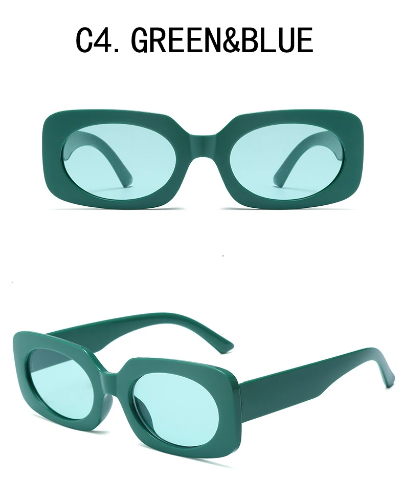 Vintage-Sonnenbrille mit quadratischem Rahmen, modisch, trendig, heiß, für Männer und Frauen, beliebt, Retro-Hip-Hop, weiblich – Detail 9