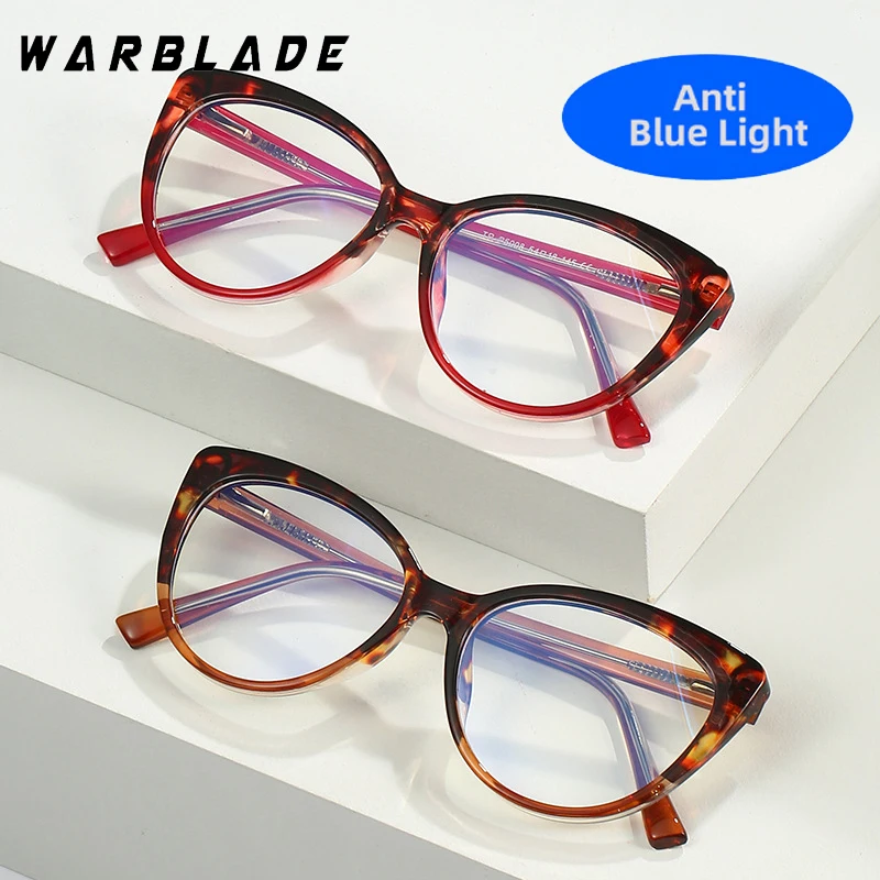 New TR90 Cat Eye Glasses Frame Woman Fashion Brand Designer Trend Cateye Computer Eyewaer Metal Frame Anti Blue Light Eyegalsses