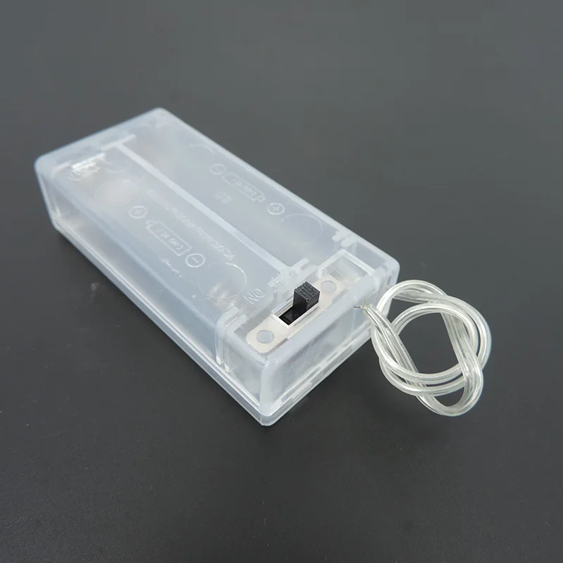 10 قطعة/الوحدة AA صندوق حامل البطارية مع التبديل 2 فتحة 3 فولت لتقوم بها بنفسك البلاستيك الشفاف q1 #4