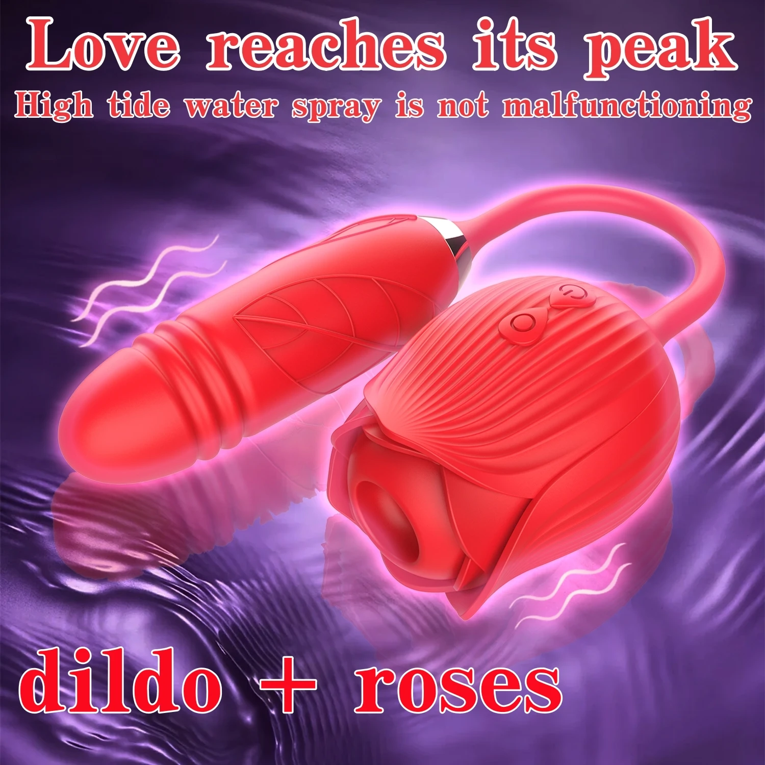 Rose Sucking Vibrator for Women, 2 in 1 G Spot Thrusting Clitoral Stimulator, Soft Liquid Silicone Dual Stimulation Adult Toy with Quiet Motor view 5