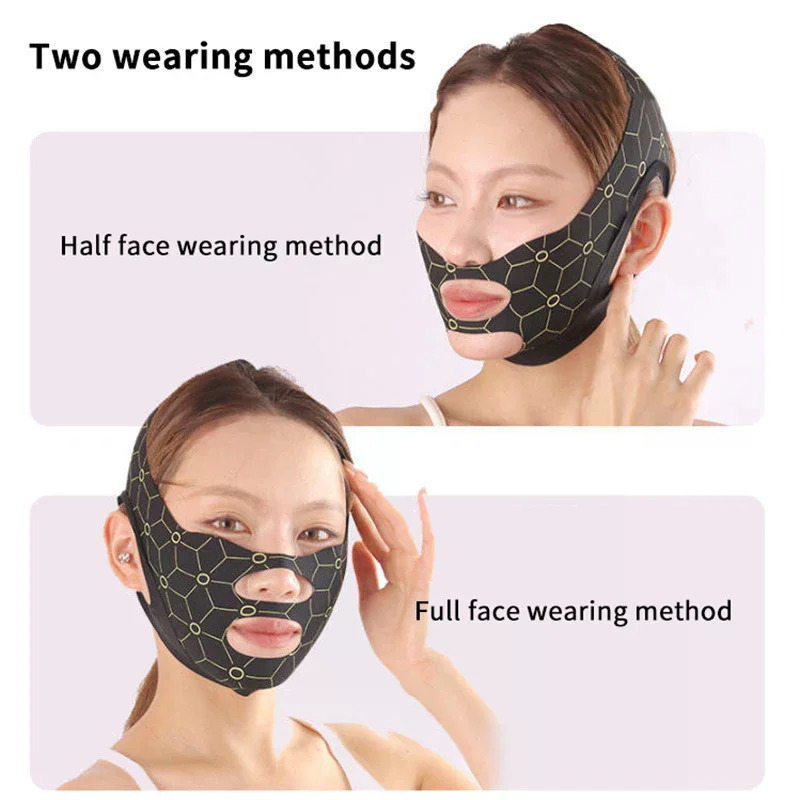 Elastic V Shaped Mask Strap Double Press Face Sculpting Mask Double-Chin Reducer Face Slimming Bandage Face Lift Devices