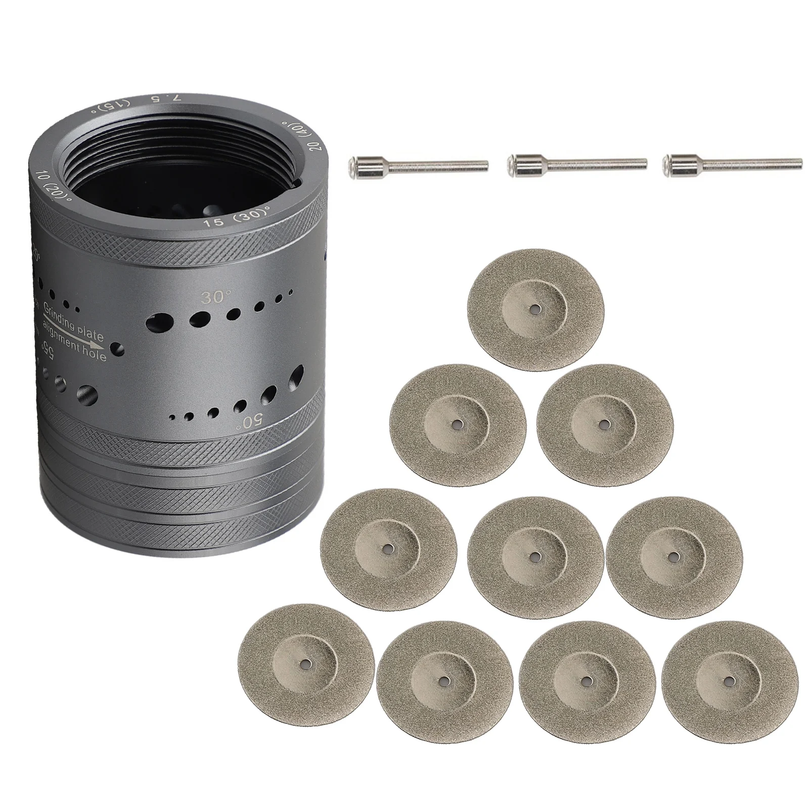 14pcs/set Electrode Sharpener Grinder Head for tig Welding Tool 8 Angled Hole Sharpener Double-sided Grinding Wheels