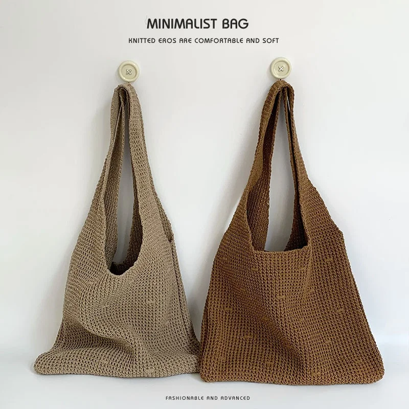 

Women's Crossbody Bag Summer New Sle Versatile Hollow Knitted Bag Woven Large Capaci Commuting Single oulder Bag