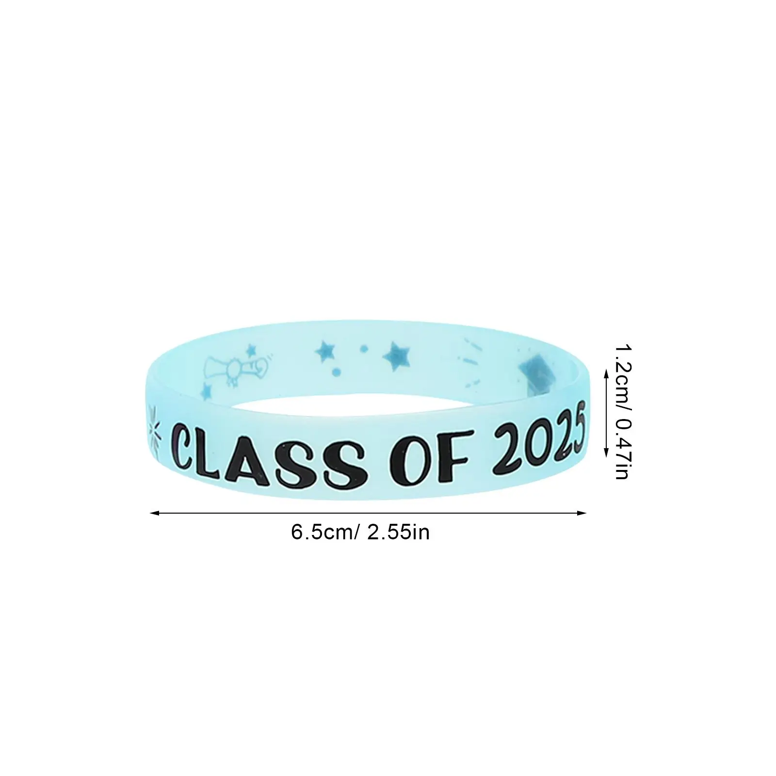 8 Pcs Graduation Commemoration Silicone Wristbands Class of 2025 Student Bracelets Party Supplies Celebrations