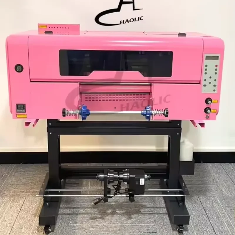 CE Certificate UV DTF Transparent Sticker Printing Machine Sticker Sheet Custom Print With Laminator Dual XP600 A3 Pink UV