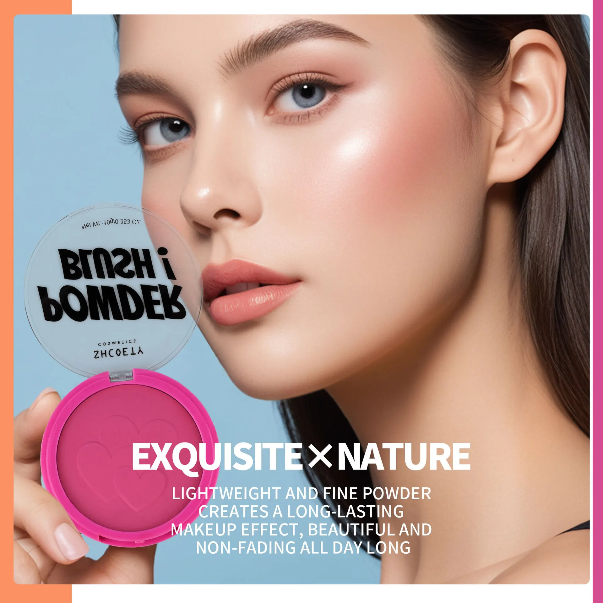 6-Color Matte Powder Blush Palette Natural Long-Lasting Stay-Put Blusher Compact with Luminous Finish to Brighten Skin For Women
