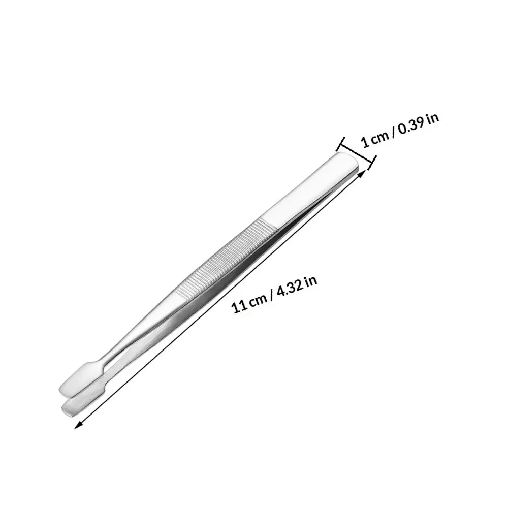 Stainless Steel Tweezer For Office Work Student Component Collector Instrument Electronic Precision Supplies Flat