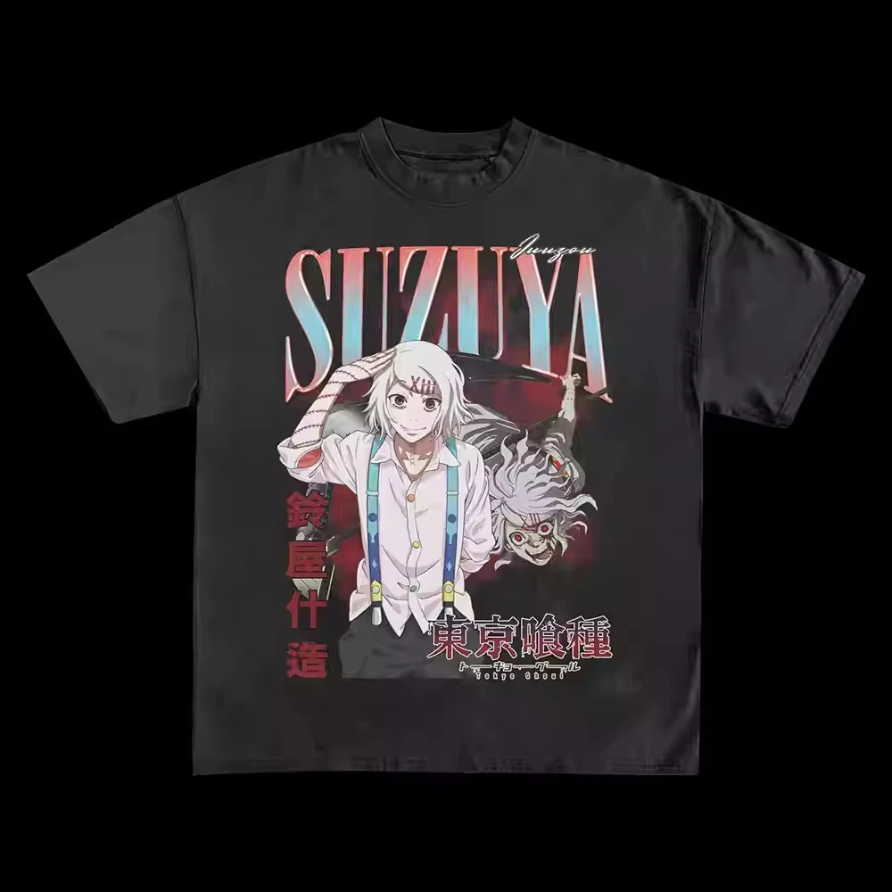 

Футболка с аниме Suzuya для мужчин и женщин, хлопковые футболки с короткими рукавами, элитные брендовые футболки, мужская и женская одежда, летние топы Y2k
