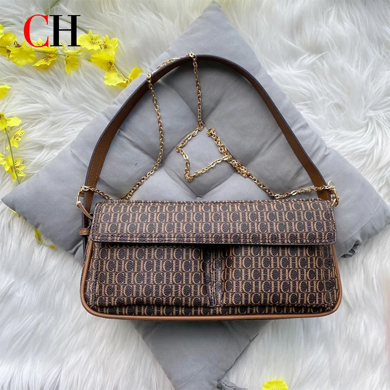 CH Shoulder Bag Women Crossbody Chain Bag Monogram Vintage Designer Large Capacity Flap Handbag Casual Daily Fashion